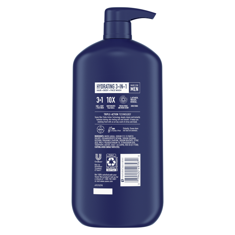 Hydrating 3in1 Hair + Body + Face Wash Suave® Suave Brands Co.