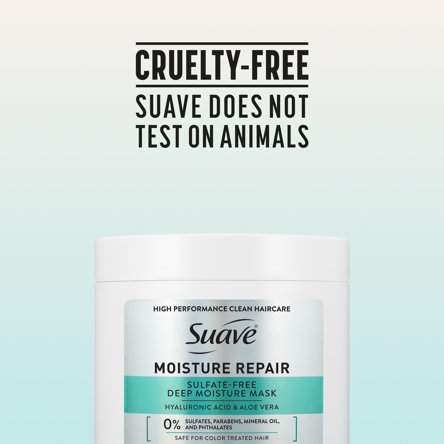 Suave Moisture Repair Sulfate-Free Deep Moisture Mask with Hyaluronic Acid & Aloe Vera, Hydrating Treatment for Dry, Damaged Hair, 13.5 FL OZ