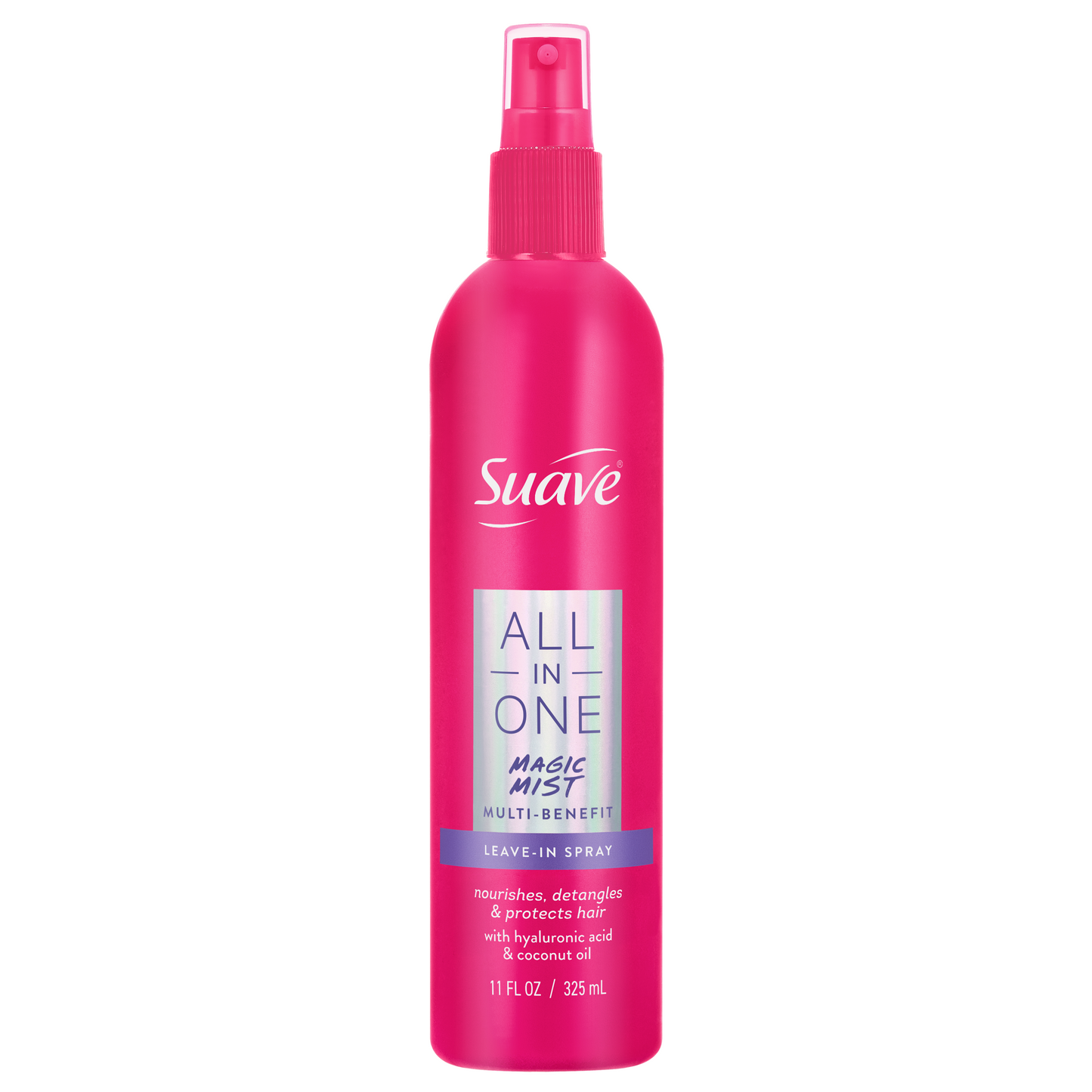 Suave All In One Magic Mist Leave In Spray For Women, Detangles, Hydrates & Refreshes Hair, Controls Frizz, Scented, All Hair Types, 11 FL OZ