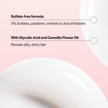 Suave Hydra Gloss Sulfate-Free 5-Min Hair Gloss with Glycolic Acid & Camellia Flower Oil, Rinse-Off Glaze for Silky, Shiny Hair, 8 FL OZ