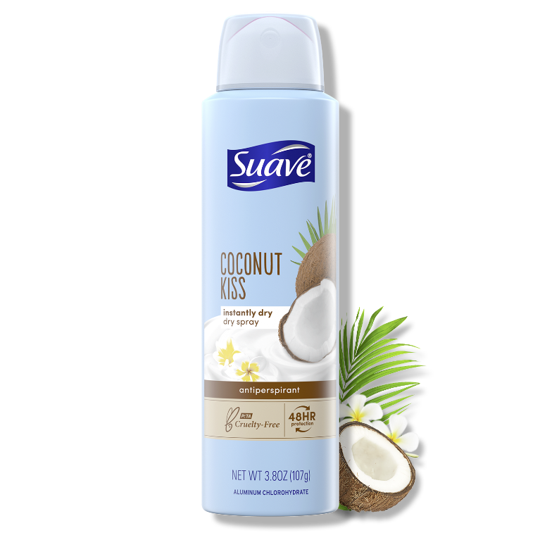 
                  
                    Coconut Kiss Dry Spray Antiperspirant Deodorant
                  
                