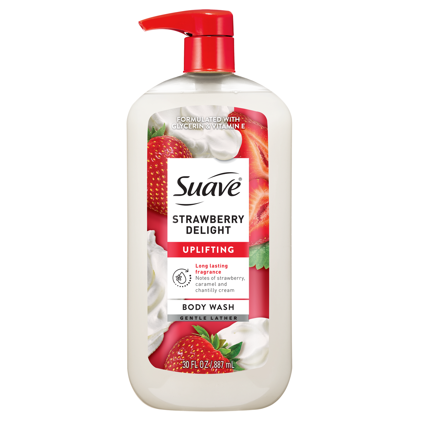
                  
                    Suave Strawberry Delight Uplifting Body Wash, Formulated with Glycerin and Vitamin E for Hydrating and Gently Cleansing Skin, 30 FL OZ Pump
                  
                