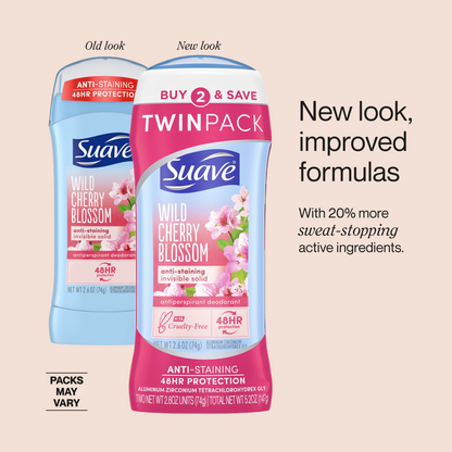 Wild Cherry Blossom Invisible Solid Antiperspirant Deodorant Stick