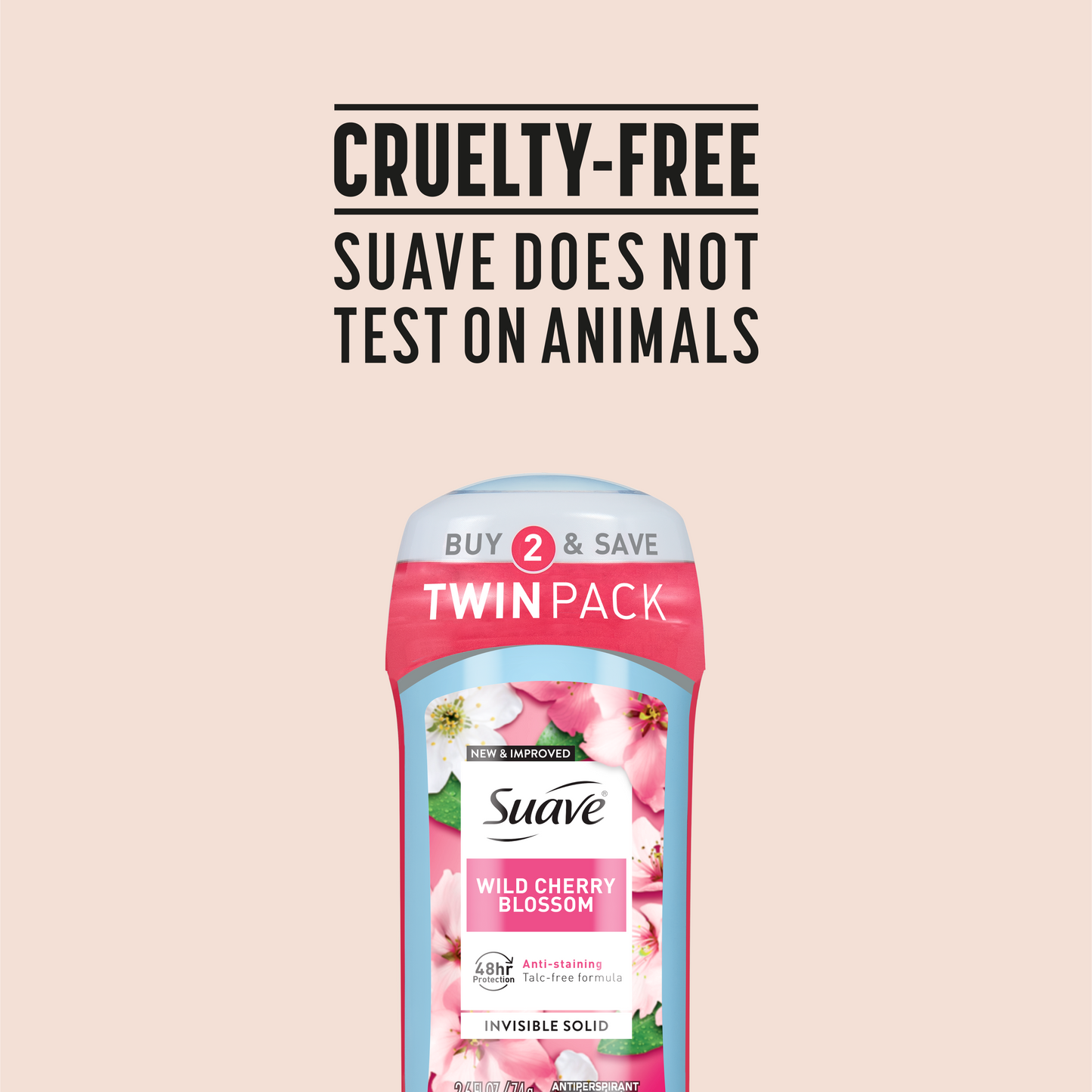 Wild Cherry Blossom Invisible Solid Antiperspirant Deodorant Stick