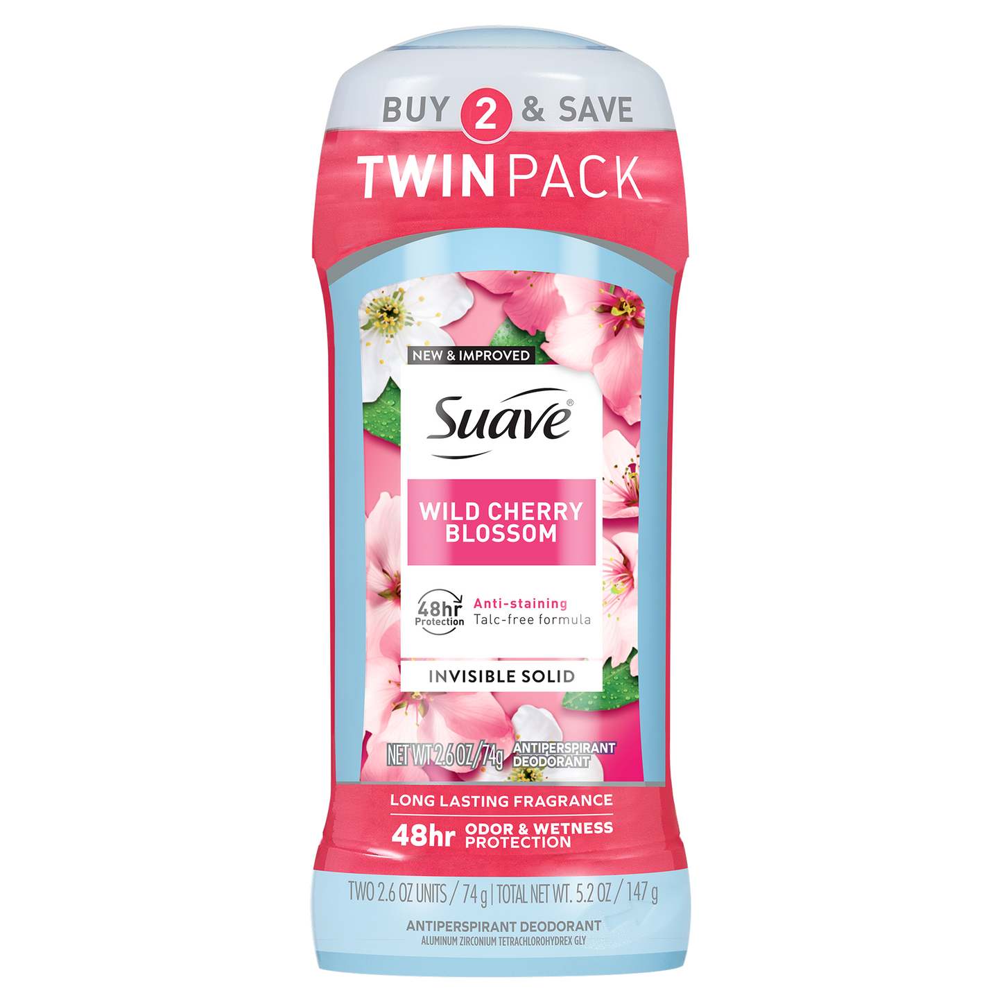 Wild Cherry Blossom Invisible Solid Antiperspirant Deodorant Stick