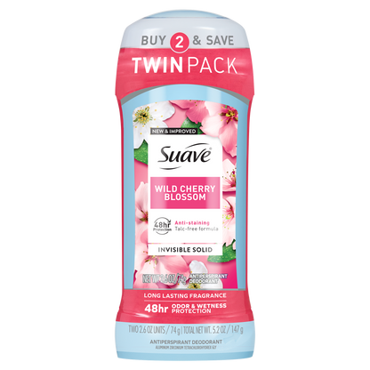 Wild Cherry Blossom Invisible Solid Antiperspirant Deodorant Stick
