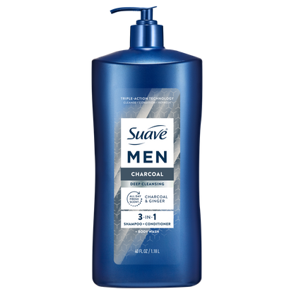 Men's Charcoal 3-in-1 Shampoo Conditioner & Body Wash