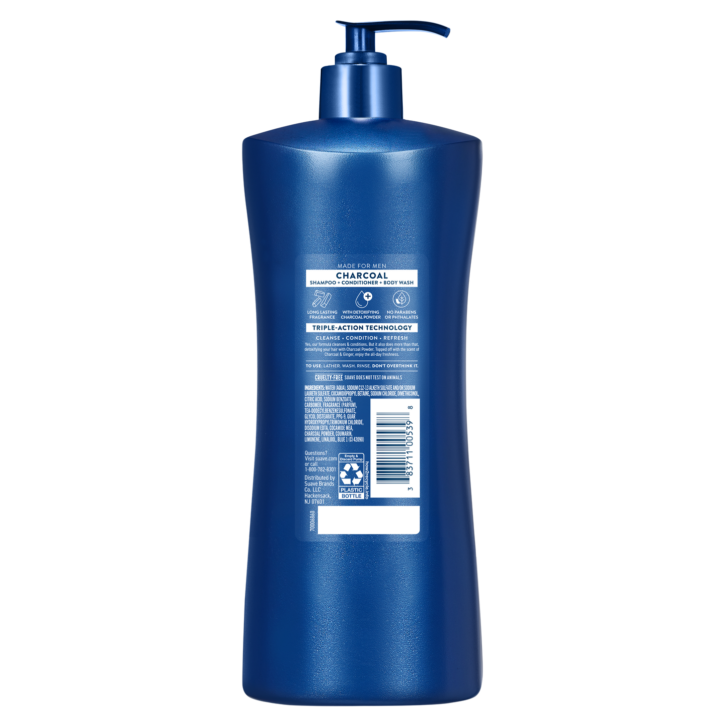 Men's Charcoal 3-in-1 Shampoo Conditioner & Body Wash