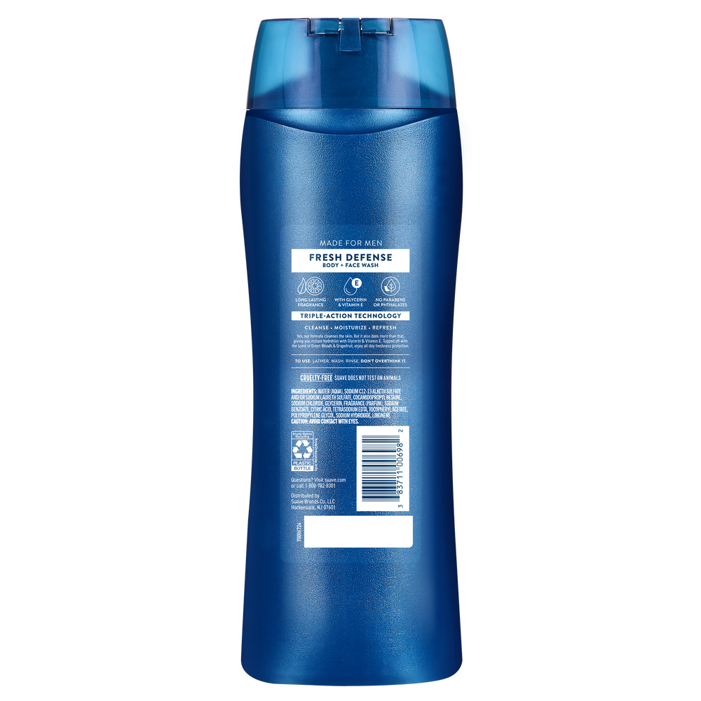 Men's Fresh Defense Body + Face Wash – Suave Brands Co