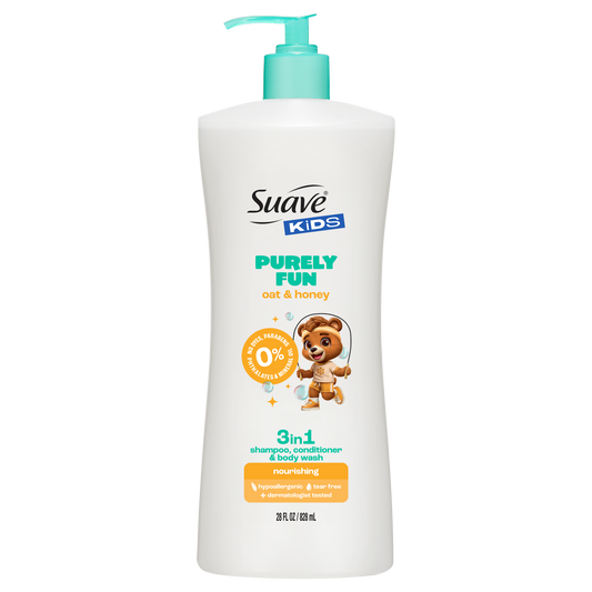 Kids Purely Fun Oat & Honey 3-in-1 Shampoo, Conditioner & Body Wash