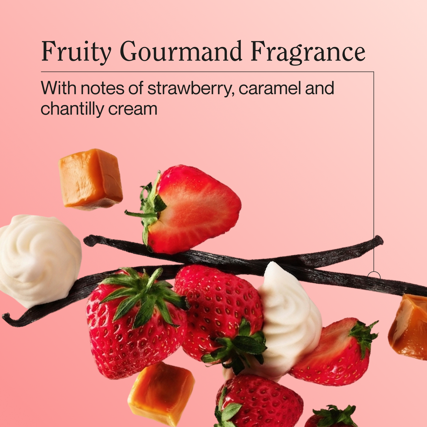 Strawberry Delight lotion fragrance image with strawberries and creamy swirl