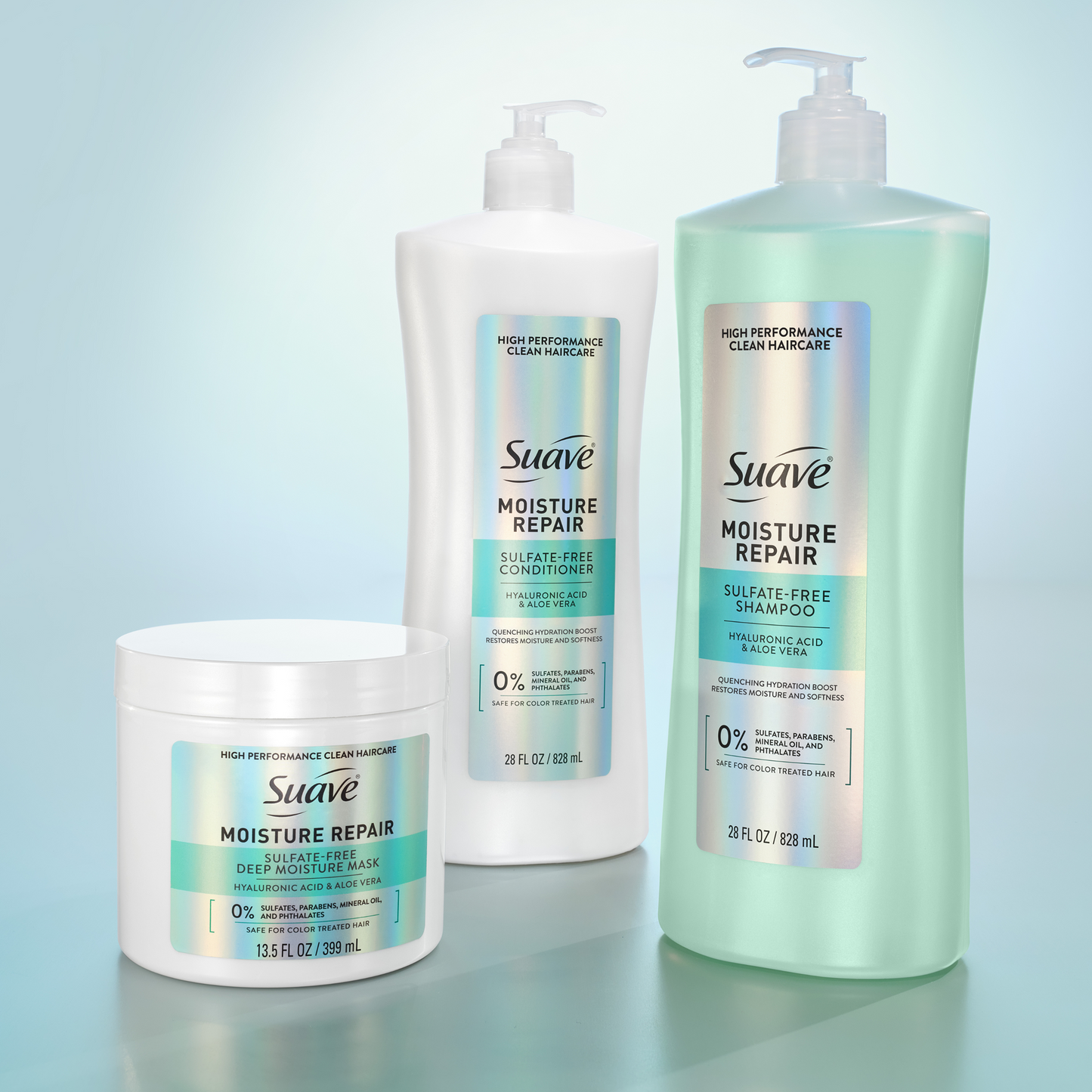 
                  
                    Suave Moisture Repair Sulfate-Free Deep Moisture Mask with Hyaluronic Acid & Aloe Vera, Hydrating Treatment for Dry, Damaged Hair, 13.5 FL OZ
                  
                