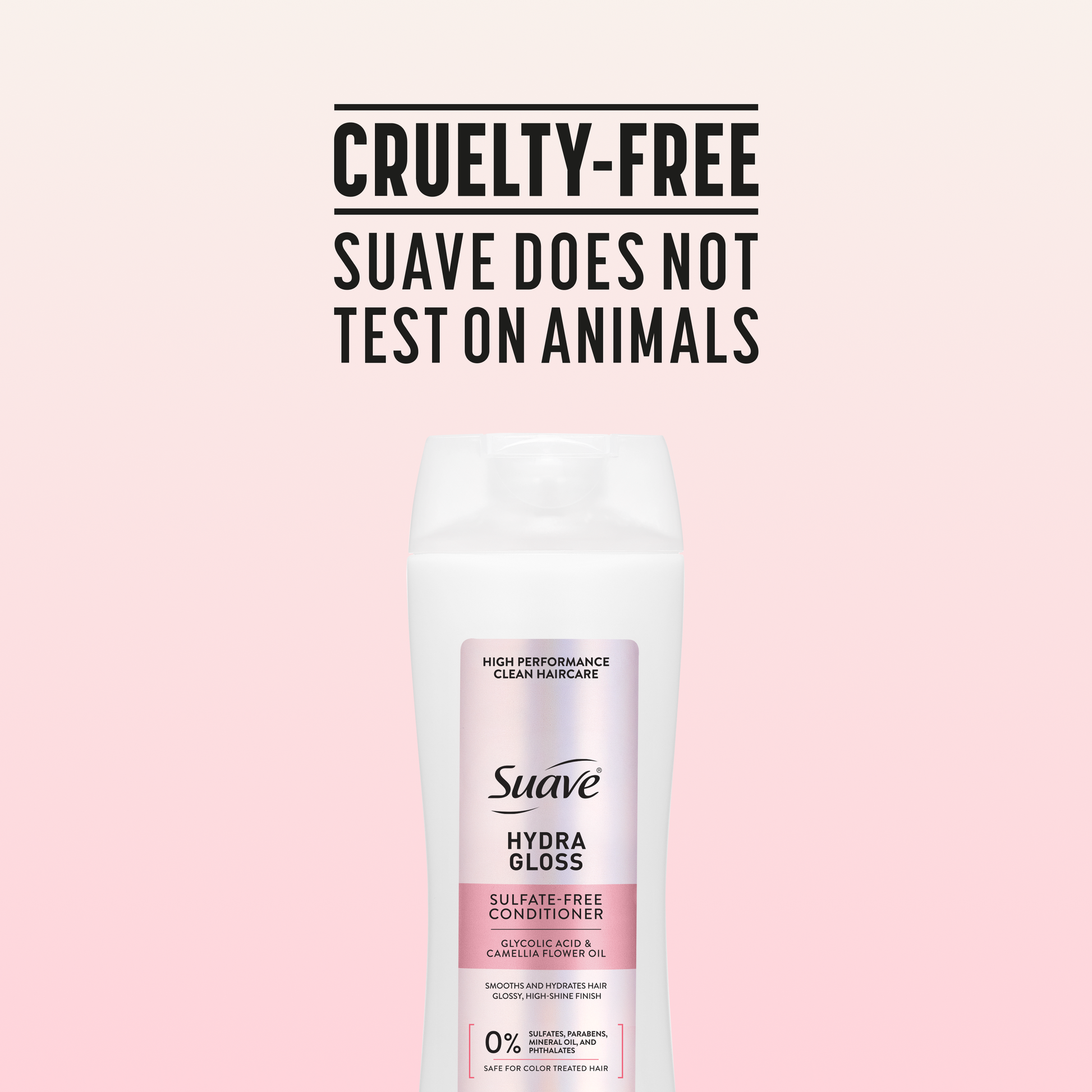 Suave Hydra Gloss Sulfate Free Conditioner with Glycolic Acid & Camellia Flower Oil for Hydrated, Smooth, Glossy Shine