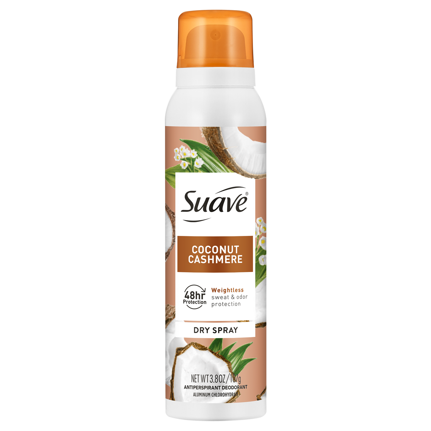 Suave Coconut Cashmere Dry Spray Antiperspirant Deodorant, 48 HR Weightless Sweat & Odor Protection, Invisible, Talc Free, Wax Free, Vegan, 3.8 OZ