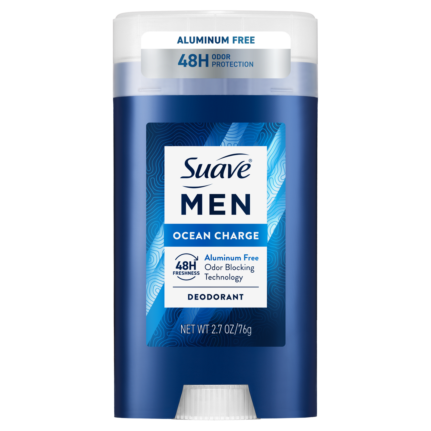 Suave Men Aluminum Free Deodorant, Ocean Charge Scent, 48HR Underarm Odor Protection & Freshness, No Parabens, Dyes or Talc, 2.7 OZ