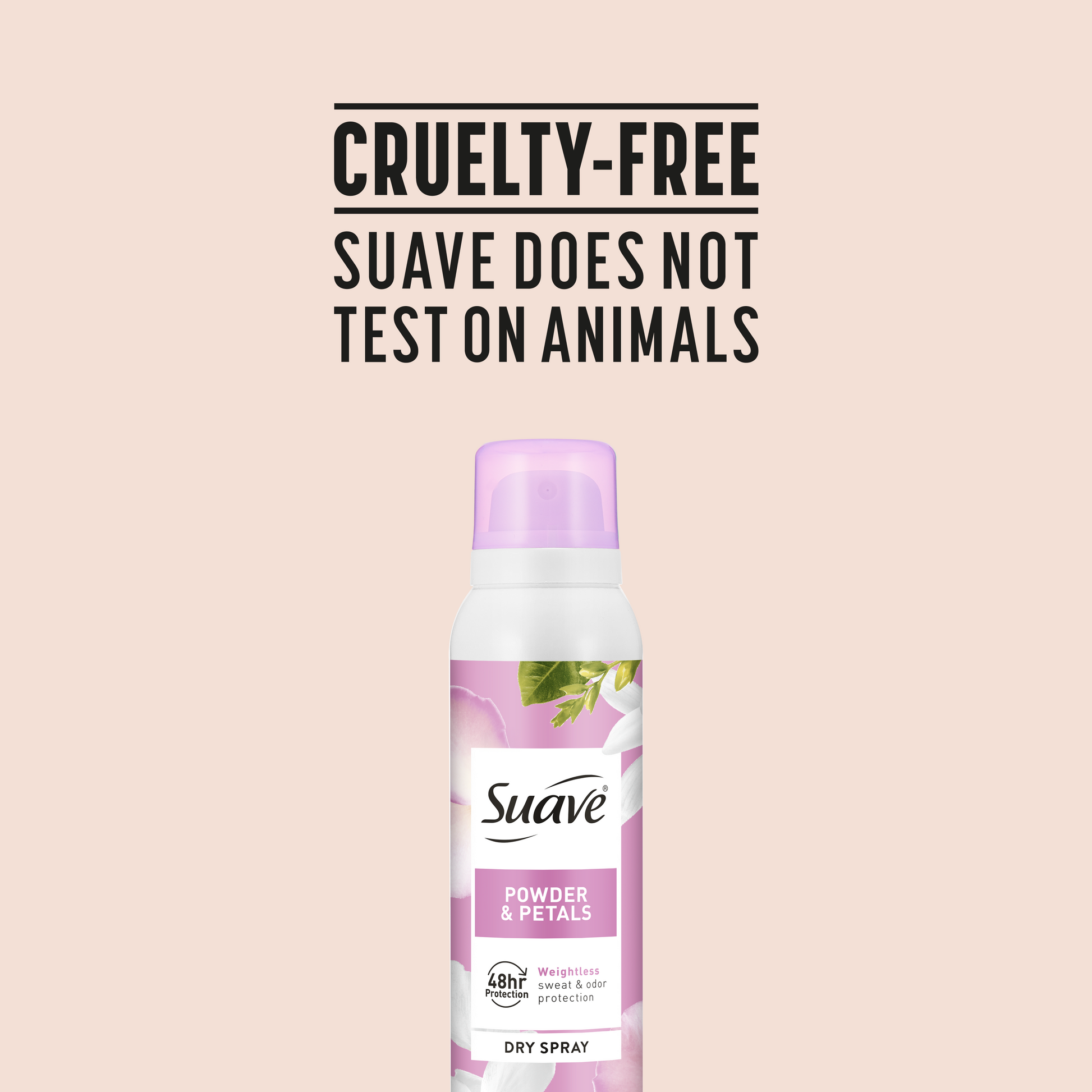 Suave Powder & Petals Dry Spray Antiperspirant Deodorant, 48 HR Weightless Sweat & Odor Protection, Invisible, Talc Free, Wax Free, Vegan, 3.8 OZ