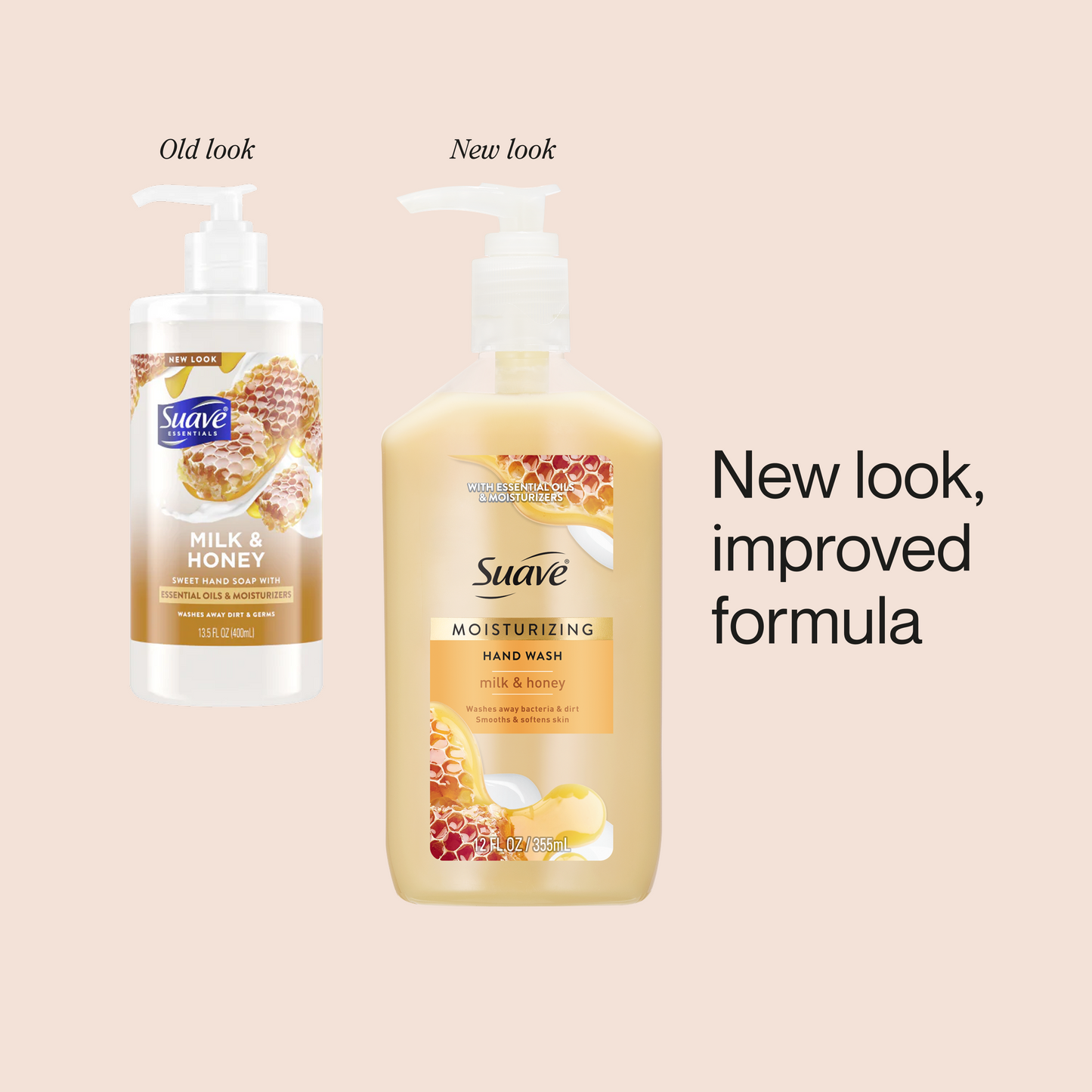 Suave Milk & Honey Hand Wash, Moisturizing, pH-Balanced Formula for Soft, Smooth Skin, 12 FL OZ