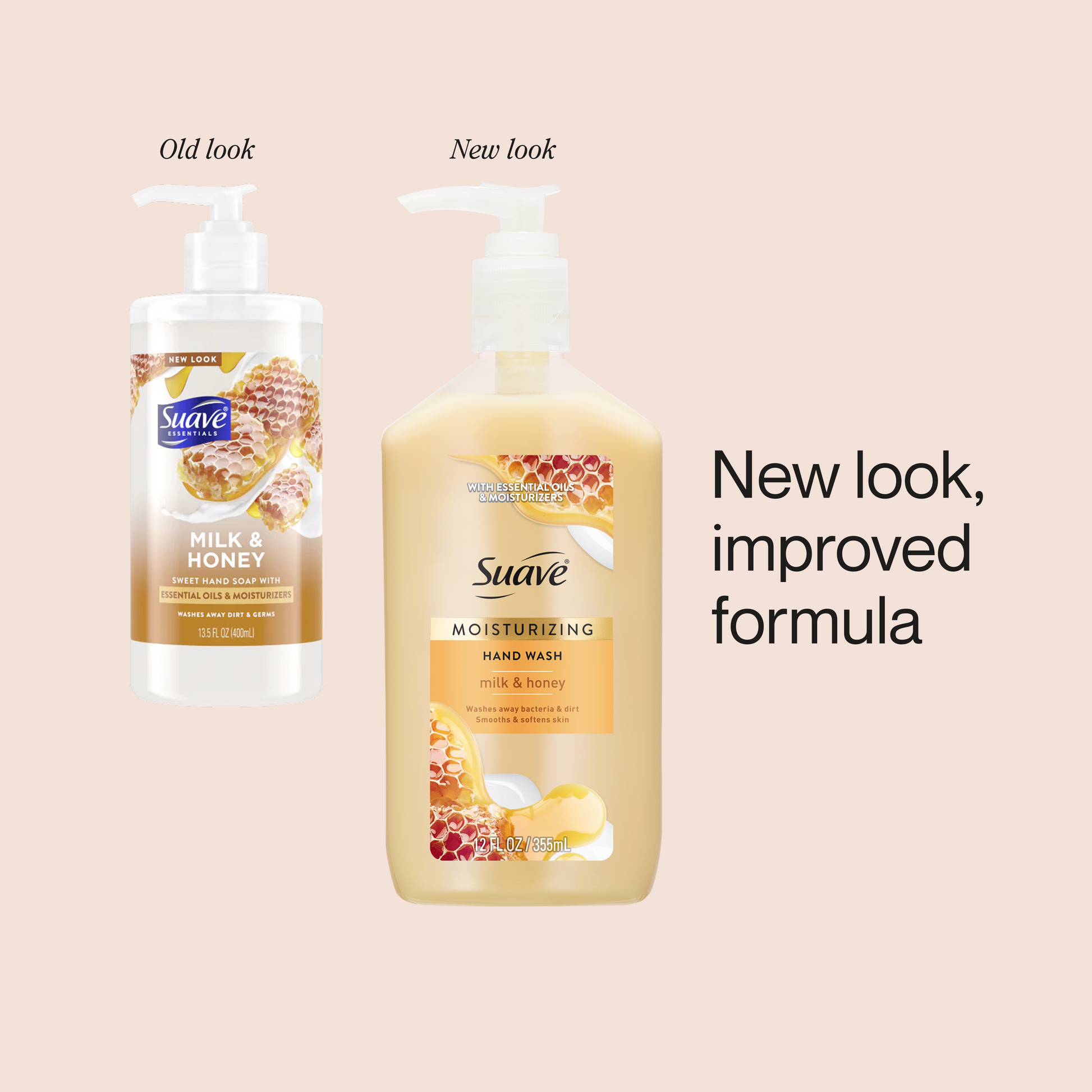 Suave Milk & Honey Hand Wash, Moisturizing, pH-Balanced Formula for Soft, Smooth Skin, 12 FL OZ
