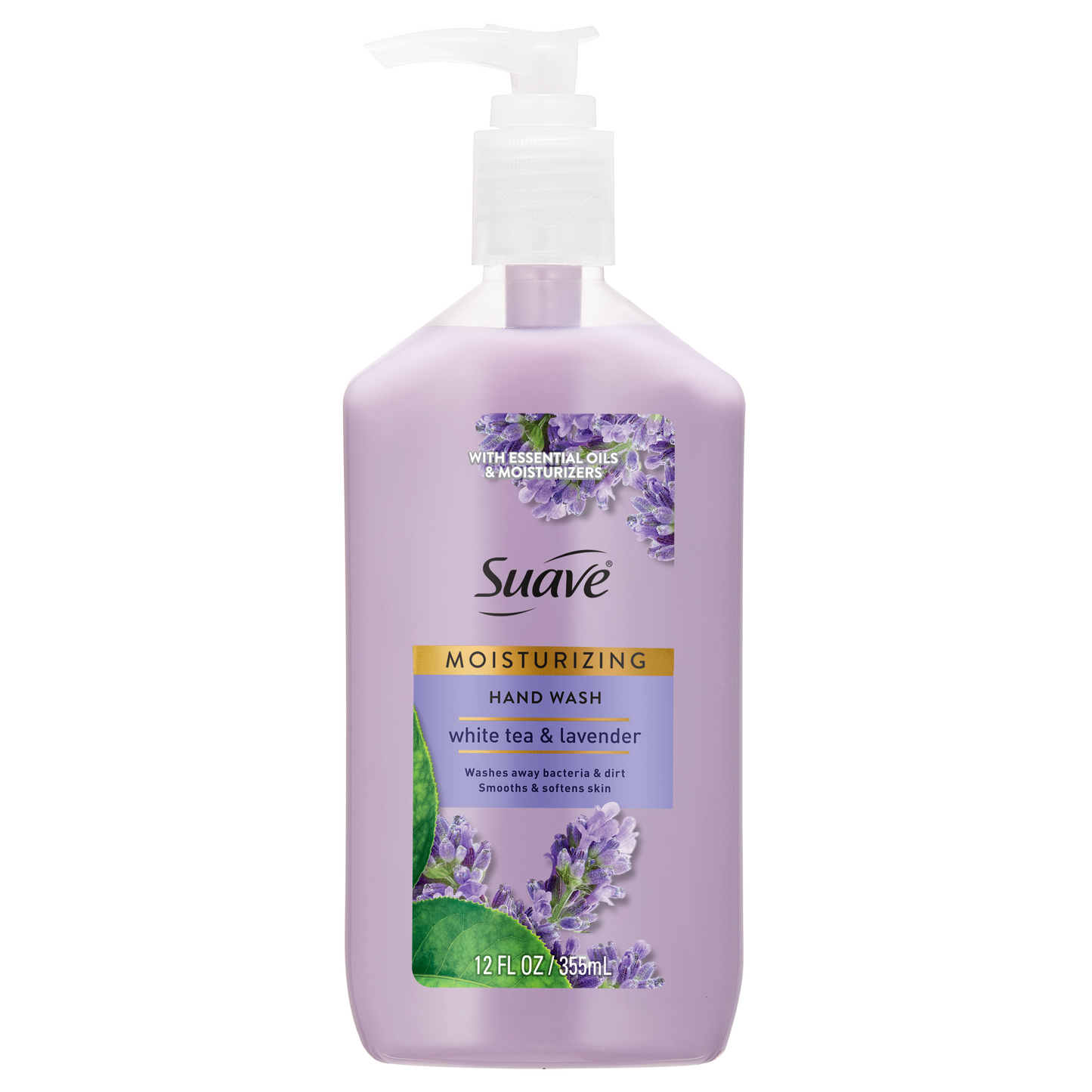 Suave White Tea & Lavender Hand Wash, Moisturizing, pH-Balanced Formula for Soft, Smooth Skin, 12 FL OZ