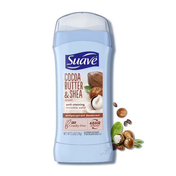 Cocoa Butter & Shea Invisible Solid Antiperspirant Deodorant Suave