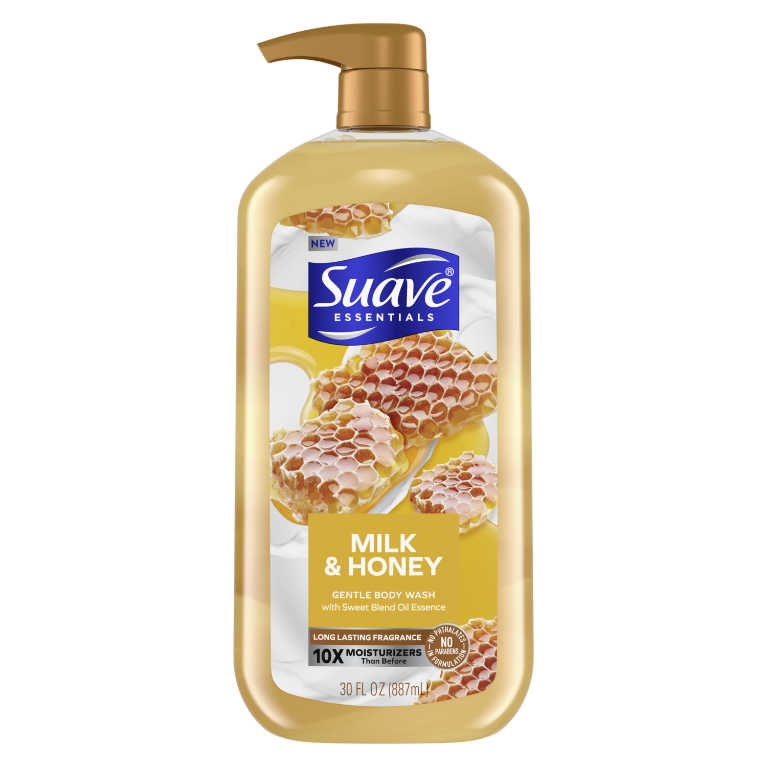 Suave Essentials Liquid Body Wash Milk and Honey with Vitamin E
