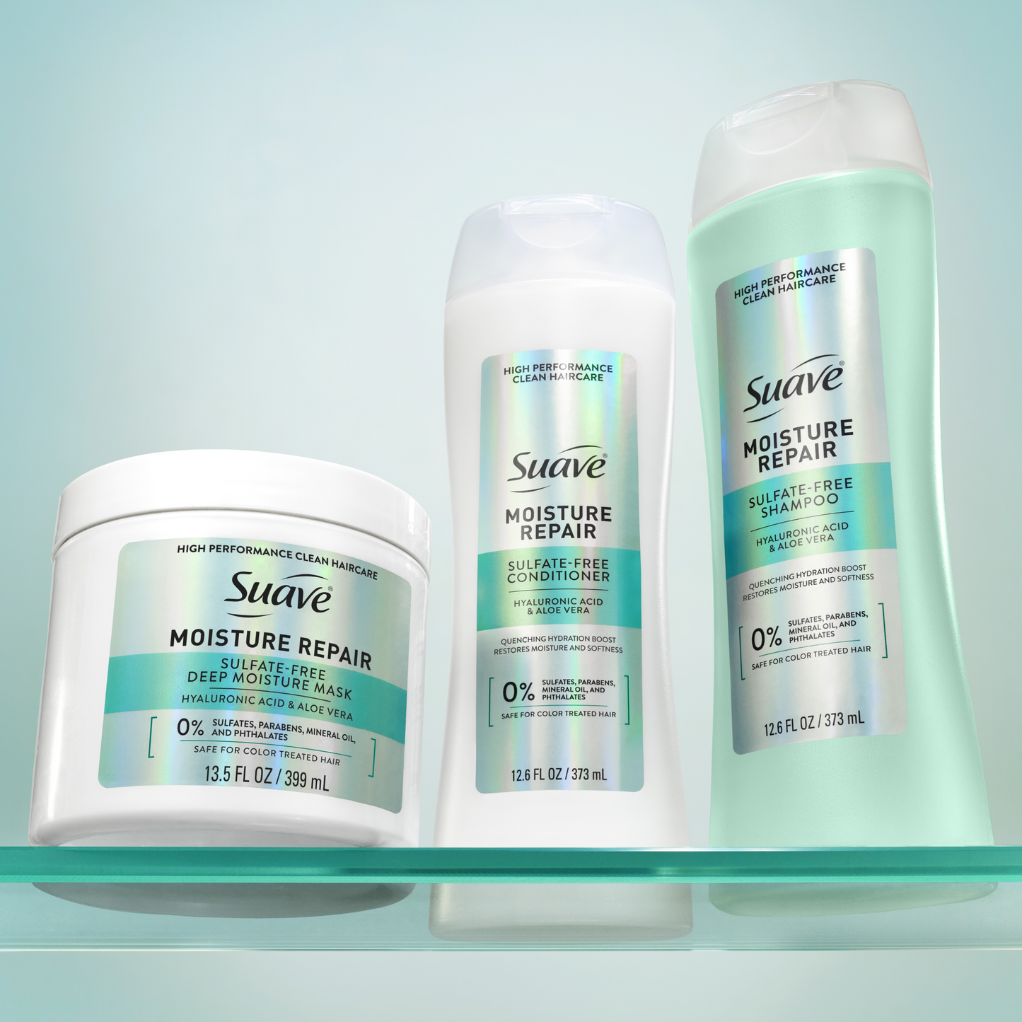 Suave Moisture Repair Sulfate-Free Conditioner with Hyaluronic Acid & Aloe Vera, Hydrates & Restores Dry, Damaged Hair