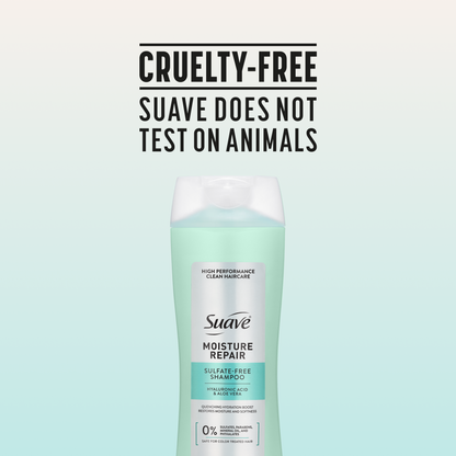 Suave Moisture Repair Sulfate-Free Shampoo with Hyaluronic Acid & Aloe Vera, Hydrates & Restores Dry, Damaged Hair