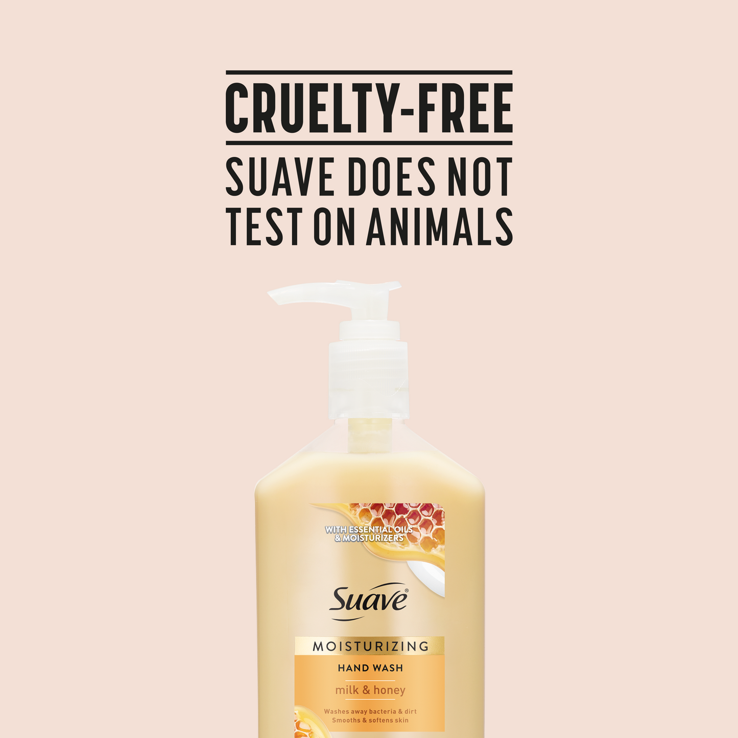 Suave Milk & Honey Hand Wash, Moisturizing, pH-Balanced Formula for Soft, Smooth Skin, 12 FL OZ