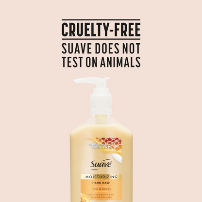 Suave Milk & Honey Hand Wash, Moisturizing, pH-Balanced Formula for Soft, Smooth Skin, 12 FL OZ