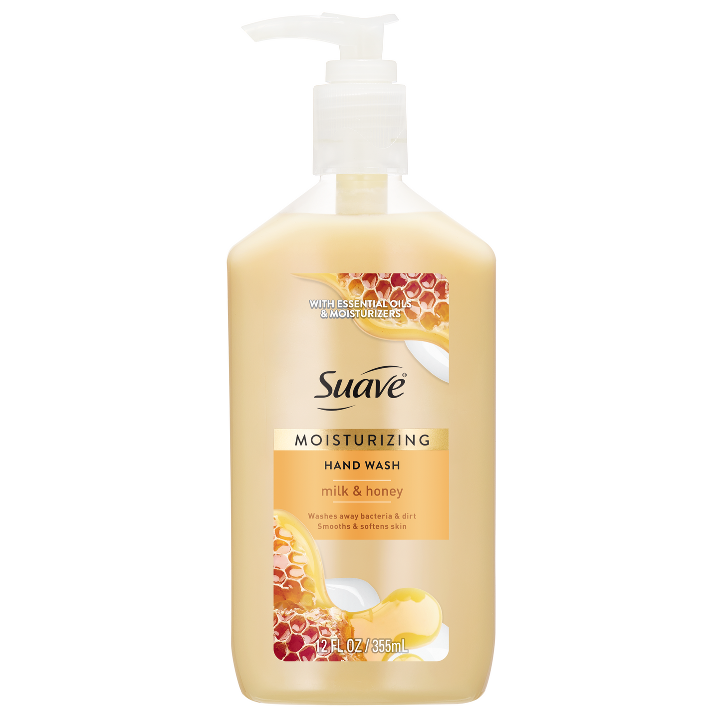 Suave Milk & Honey Hand Wash, Moisturizing, pH-Balanced Formula for Soft, Smooth Skin, 12 FL OZ