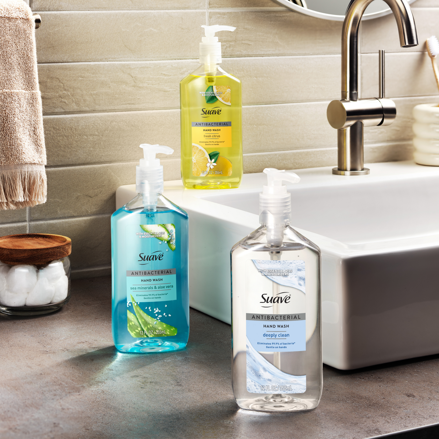 
                  
                    Jabón de manos antibacteriano Suave, con minerales marinos y aloe, elimina el 99.9% de las bacterias. Jabón líquido suave e hidratante para cocina y baño, 355 ml (12 onzas líquidas).
                  
                