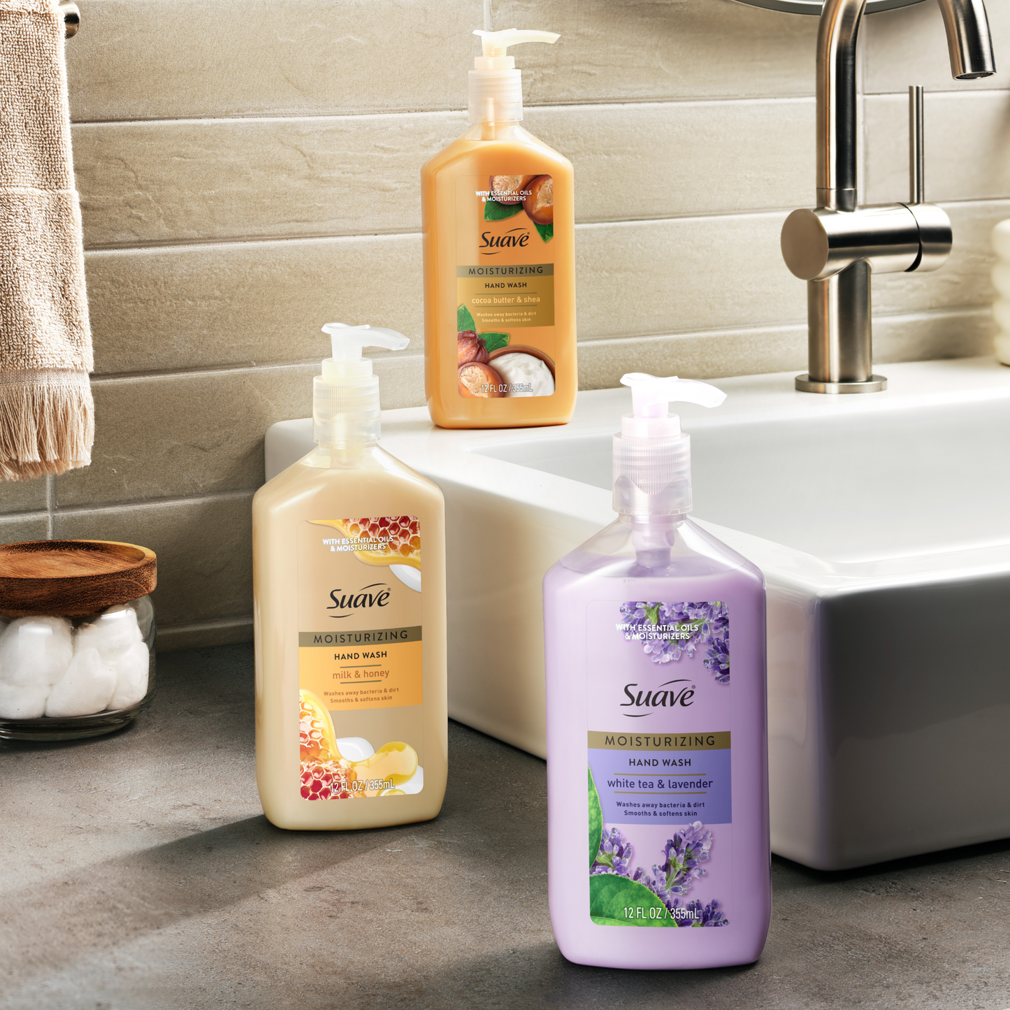 
                  
                    Suave White Tea & Lavender Hand Wash, Moisturizing, pH-Balanced Formula for Soft, Smooth Skin, 12 FL OZ
                  
                