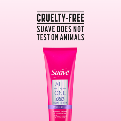 Suave All In One Magic Styling Cream For Women, Smooths, Hydrates & Nourishes Hair, Controls Frizz, Boosts Shine, Scented, All Hair Types, 9 OZ